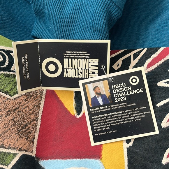 Abstract Face Sweatshirt HBCU Design Black African American Man NWT Kamahl - Picture 7 of 9